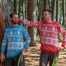 Load image into Gallery viewer, Frosty Blue - Ugly Christmas 'Jumper' (Lightweight Shirt) Unisex Shirts & Tops Festive Fox