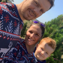 Load image into Gallery viewer, Noel Blue - Ugly Christmas 'Jumper' (Lightweight Shirt) Kids Shirts Festive Fox
