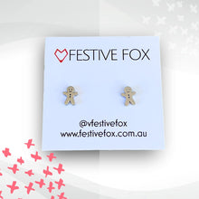 Load image into Gallery viewer, Festive Fox Earring Studs Earrings Festive Fox Gingerbread Men Silver 
