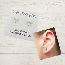 Load image into Gallery viewer, Festive Fox Earring Studs Earrings Festive Fox Reindeer Head Silver 
