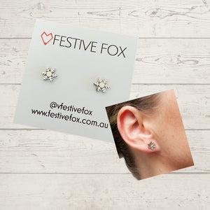 Festive Fox Earring Studs Earrings Festive Fox Snowflake Silver 