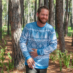 Frosty Blue - Ugly Christmas 'Jumper' (Lightweight Shirt) Unisex Shirts & Tops Festive Fox 